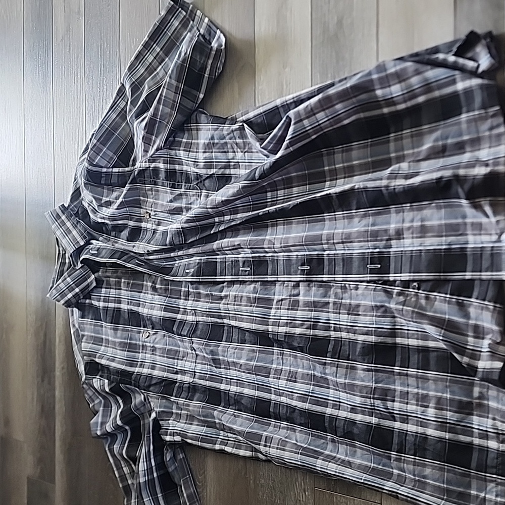 Men's Large Tall Plaid Button Up